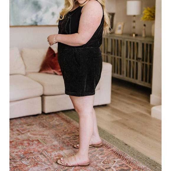 NEW WHITE BIRCH on a journey shortalls in black - Picture 3 of 5